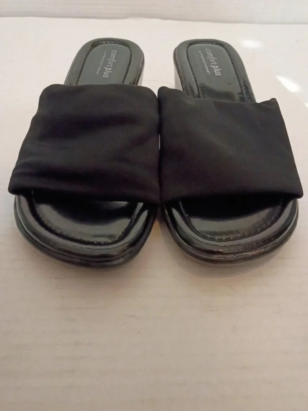 Comfort Plus Predictions Black Wide Slide Wedge Sandals Women’s 8.5W